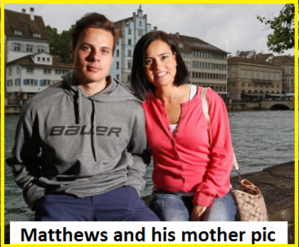 Auston Matthews with him mom