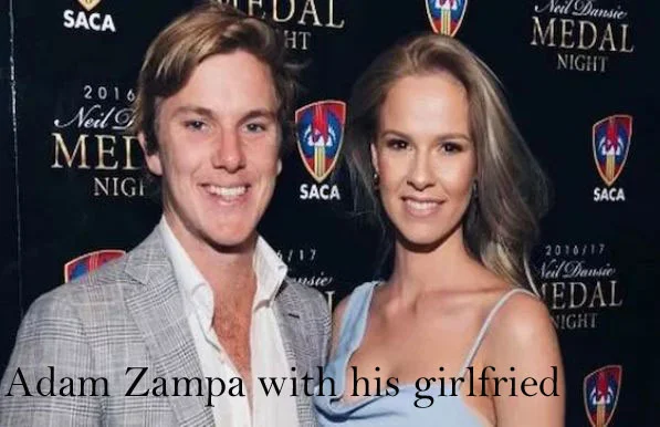 Adam Zampa with his girlfriend