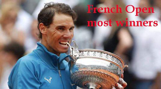 Nadal French open record winners