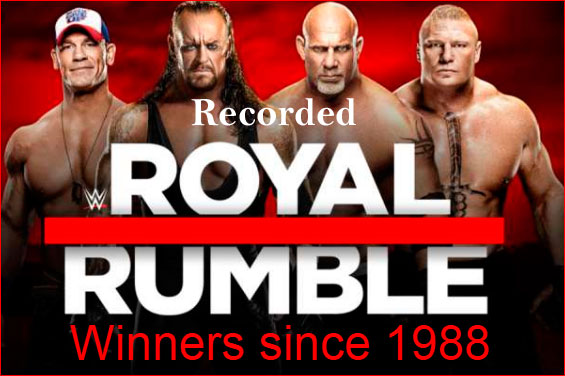WWE Royal Rumble winners list