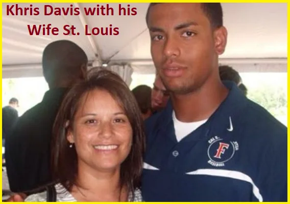 Khris Davis with his wife