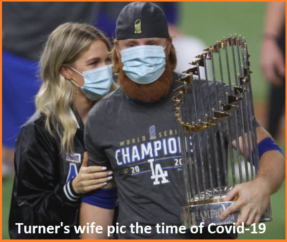 Justin Turner with his wife