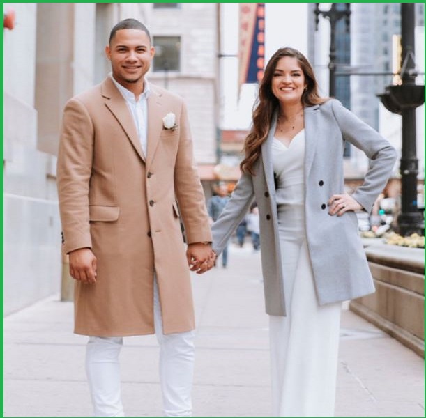 Willson Contreras with his wife