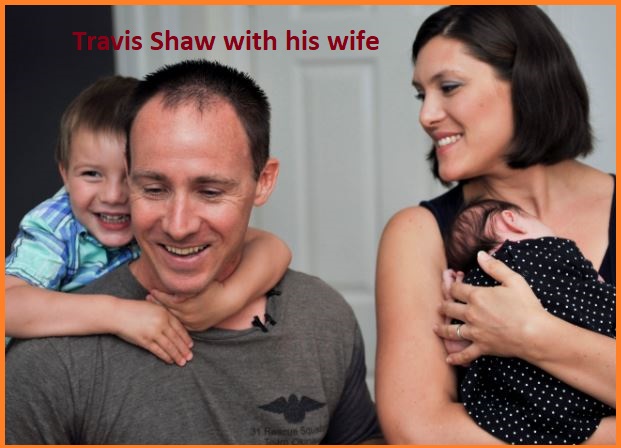 Travis Shaw with his wife