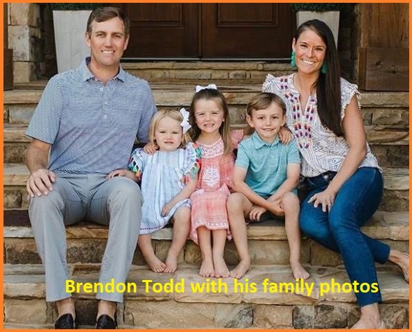 Brendon Todd with his wife and family