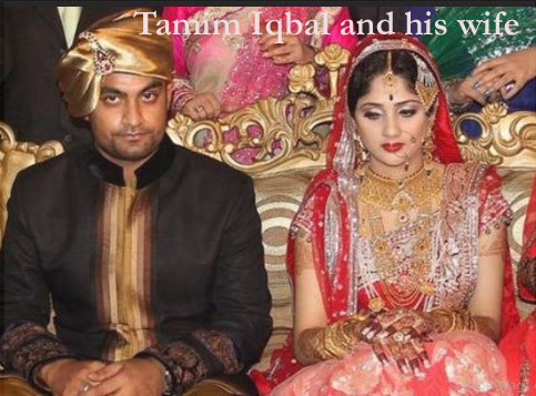 Tamim Iqbal with his wife