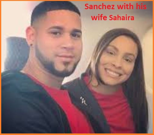 Gary Sanchez with his wife